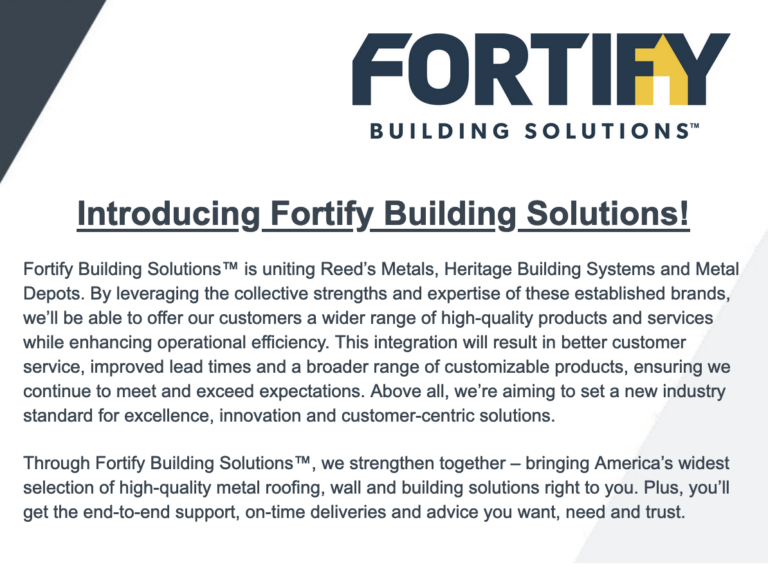 Fortify Building Solutions, Cornerstone Building Brands
